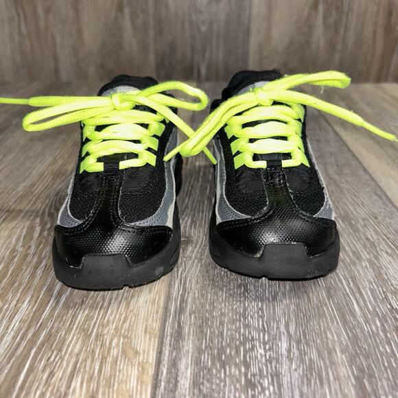 Nike Little Air Max 95 TD Black Gray Volt Green 905462-022 Youth Size 8C Shoes - Picture 3 of 11